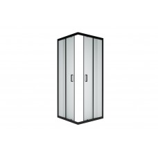 Душевое ограждение МЕТАКАМ Universal Black 80х80 см без поддона матовое стекло